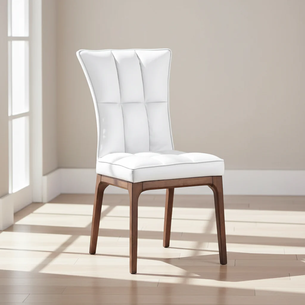 Set of 2 Contemporary Tufted Side Chairs with Sturdy Solid Wood Frame