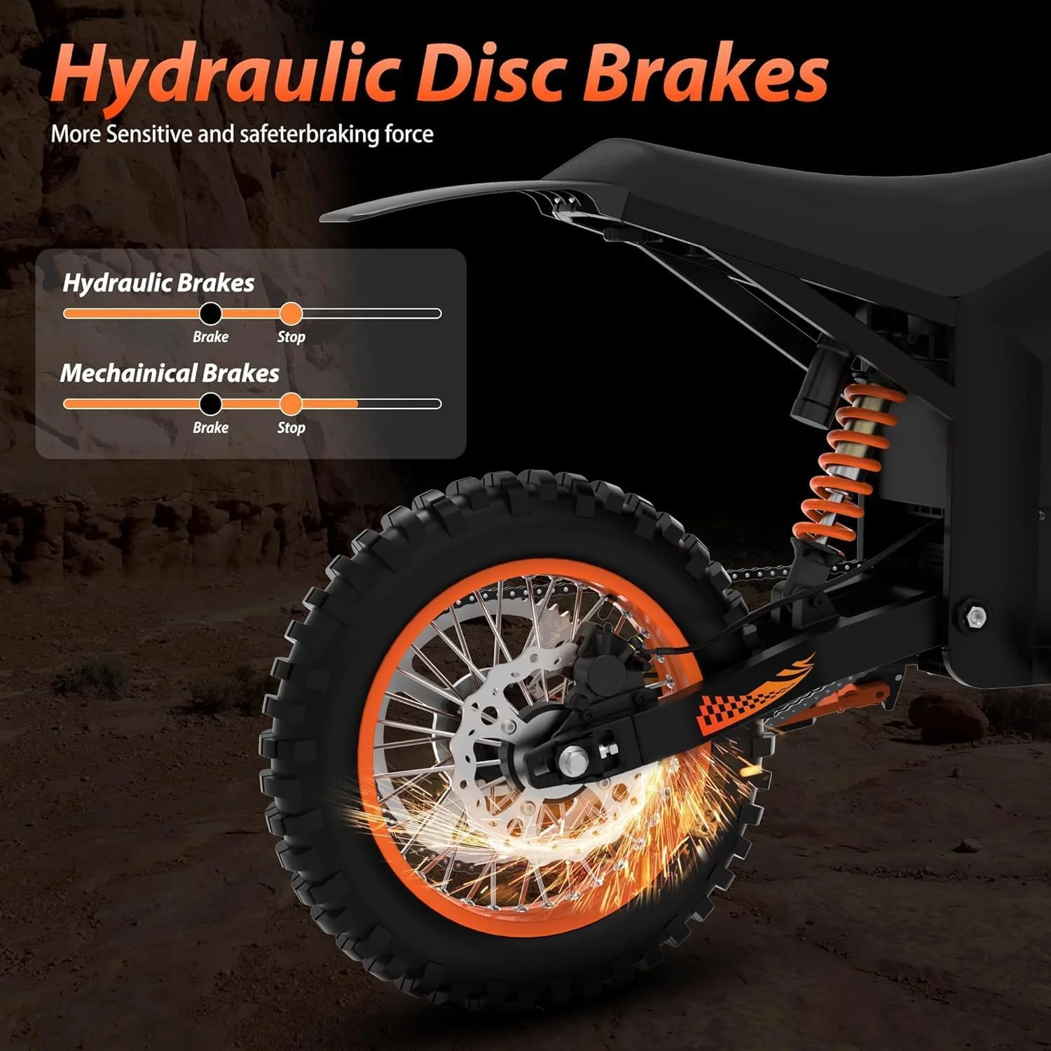 GT73 PRO 338 NM Electric Dirt Bike for Adults,3000W(Peak)Dual Motor 50Mph Max Speed,60V 50MPH 36.4AH Dual Battery Ebike,85 Miles Range, 25" Motorcycle Tires, All-Terrain for Mountain, Snow, UL2849 - Image 16