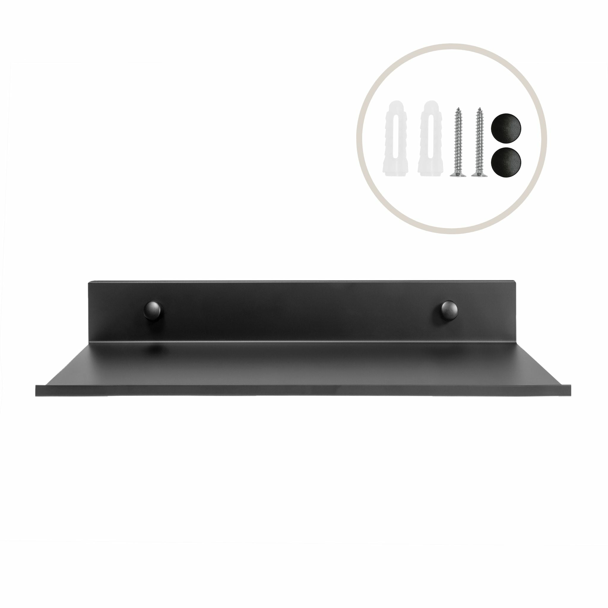 QUVIO Muur plank staal - Zwart