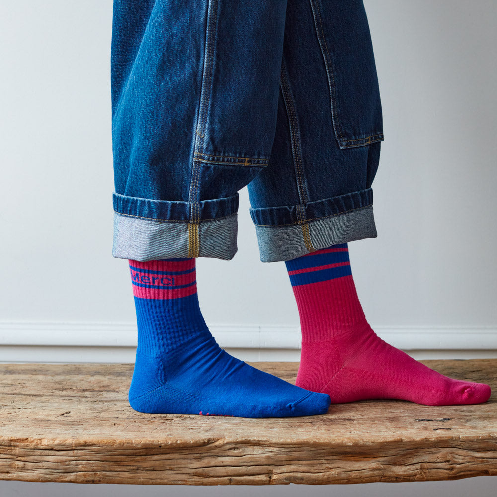 Merci - Chaussettes à rayures - Bleu