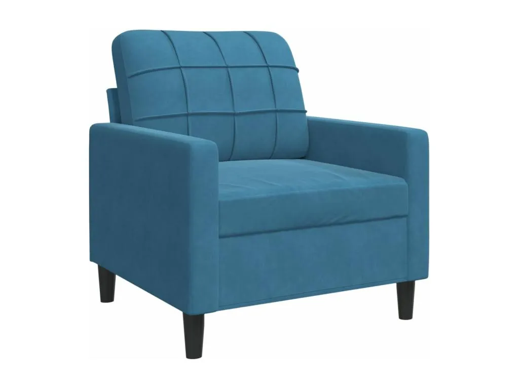 Sillón de terciopelo azul 60 cm