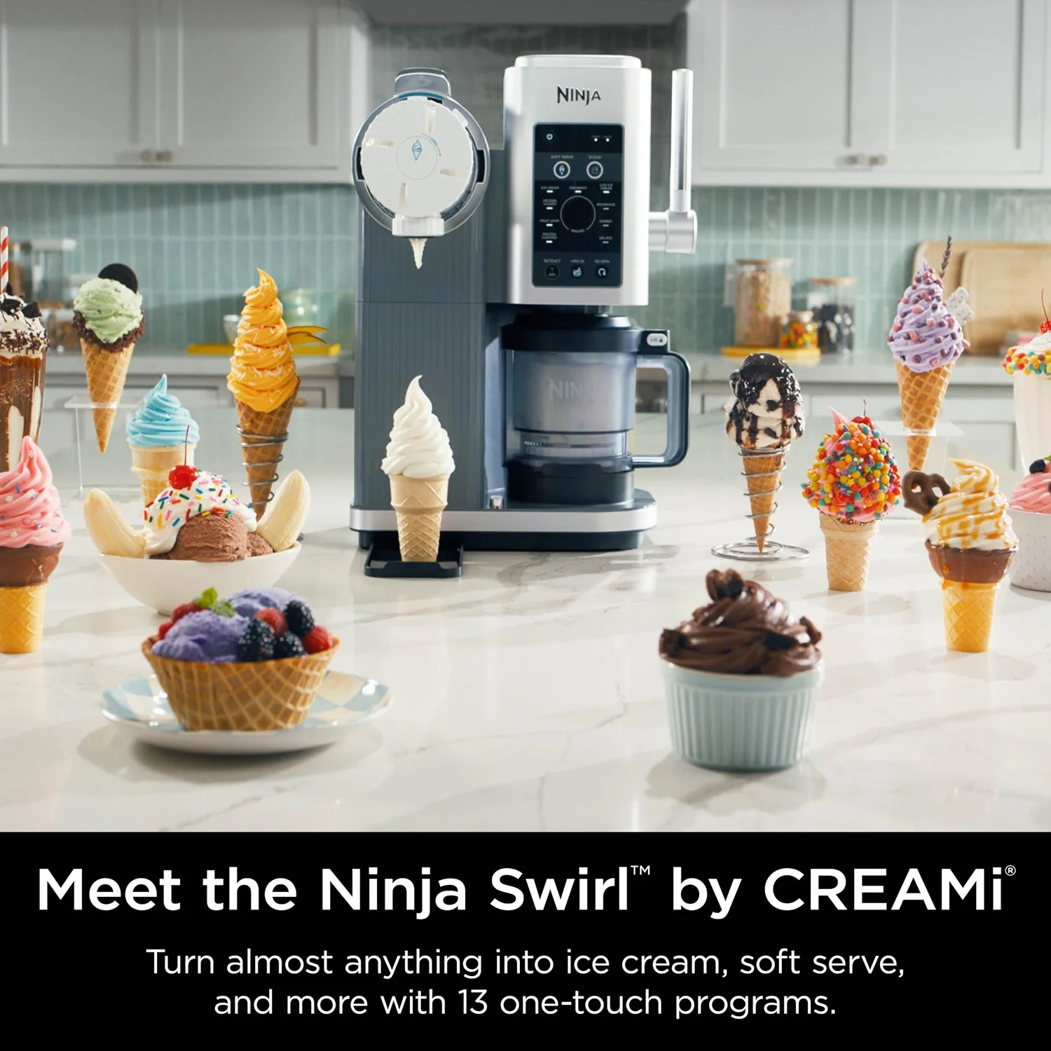 Restored Ninja CREAMi Swirl 13-in-1 Soft Serve Ice Cream Machine - Factory (Refurbished) - Image 2