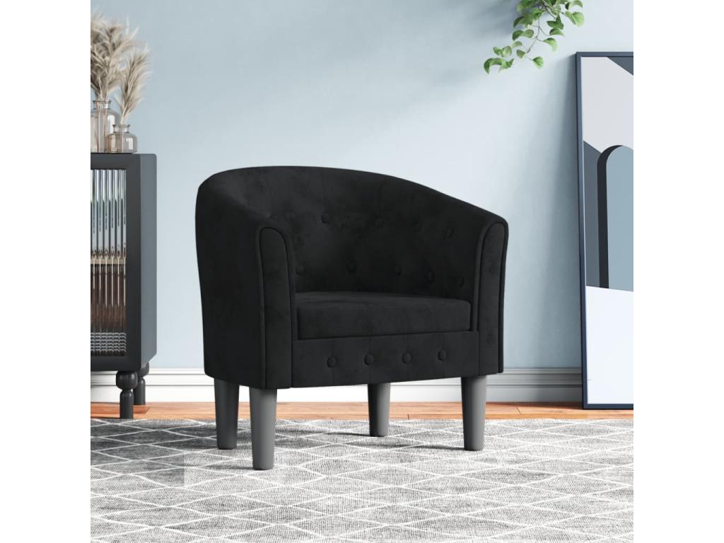 Sillón convertible de terciopelo negro