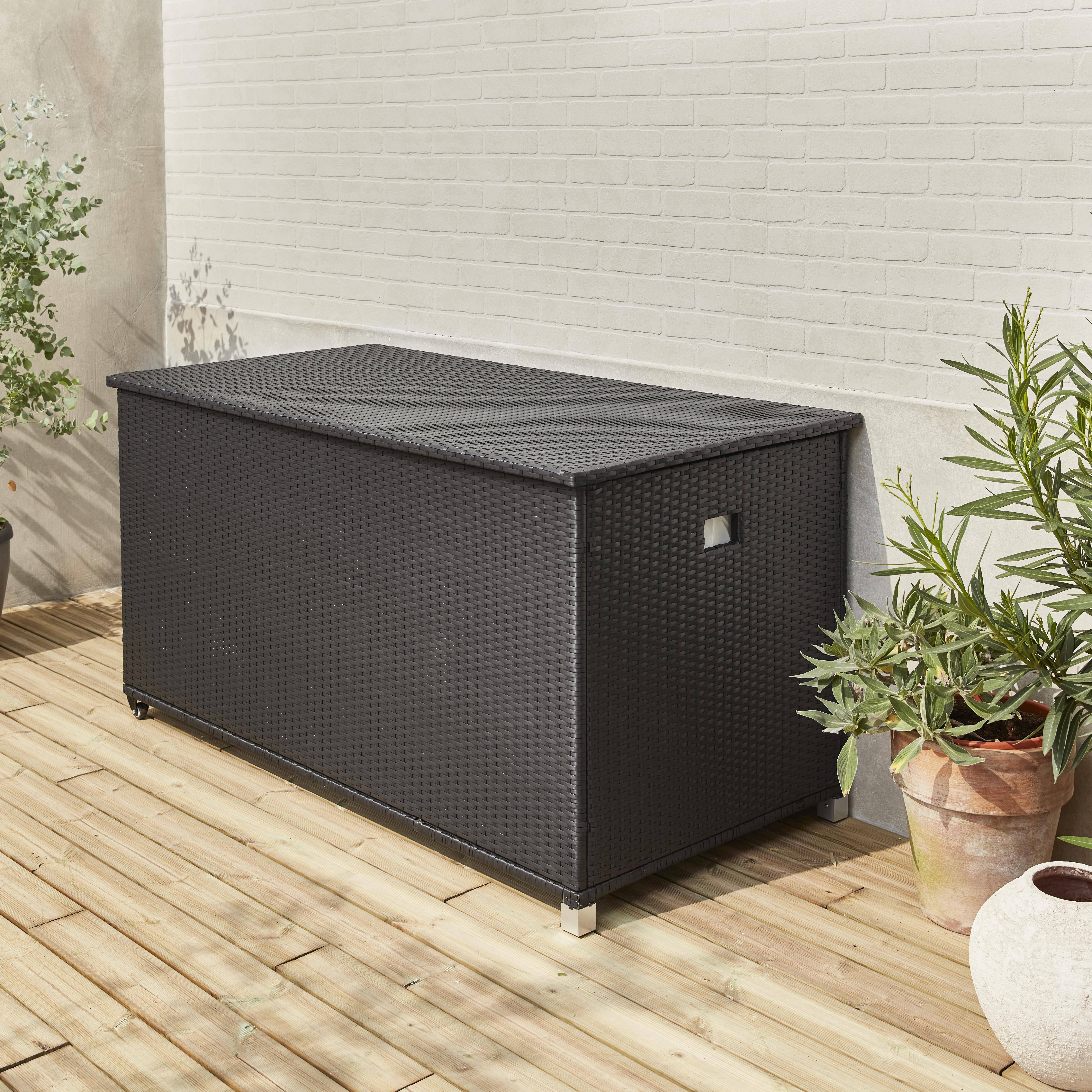 Cassapanca - Caja de jardín de resina tejida de 790L
