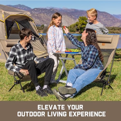 FanttikOutdoor Zeta L8 Max Camping Chair, Portable & Lightweight, Multi-Angle Adjustable, Supports up to 250 lbs, Comfort-Driven Design, High Strength Camping Chair for Travel, Hiking, Fishing (Brown)