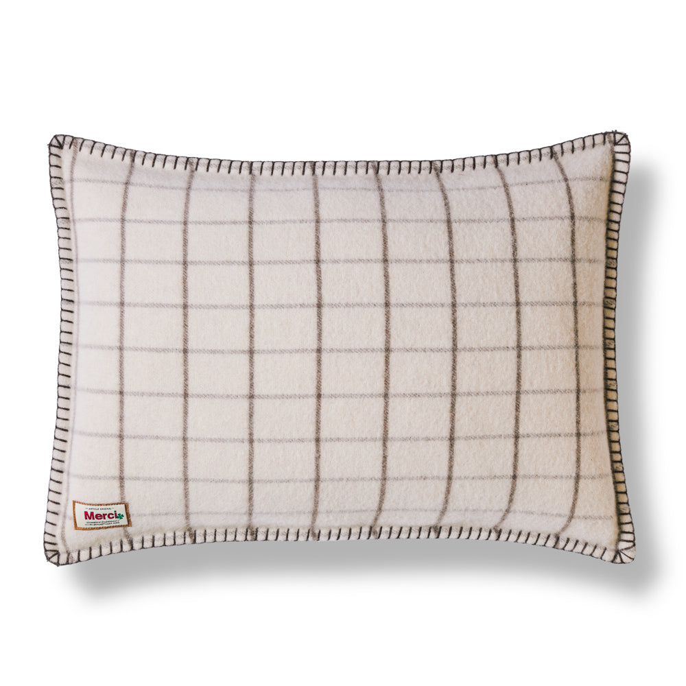 Coussin Merci - Carreaux Brun Cha Iro
