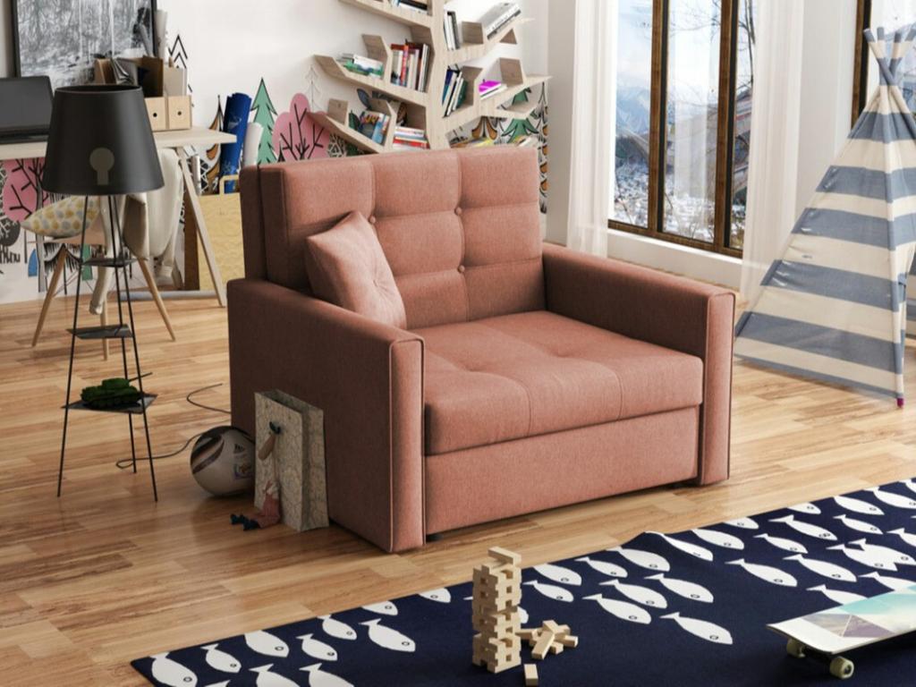 Sillón Confortzx 101 - Rosa - 85x103x98cm - Tapiz - Patas Plástico - Metal