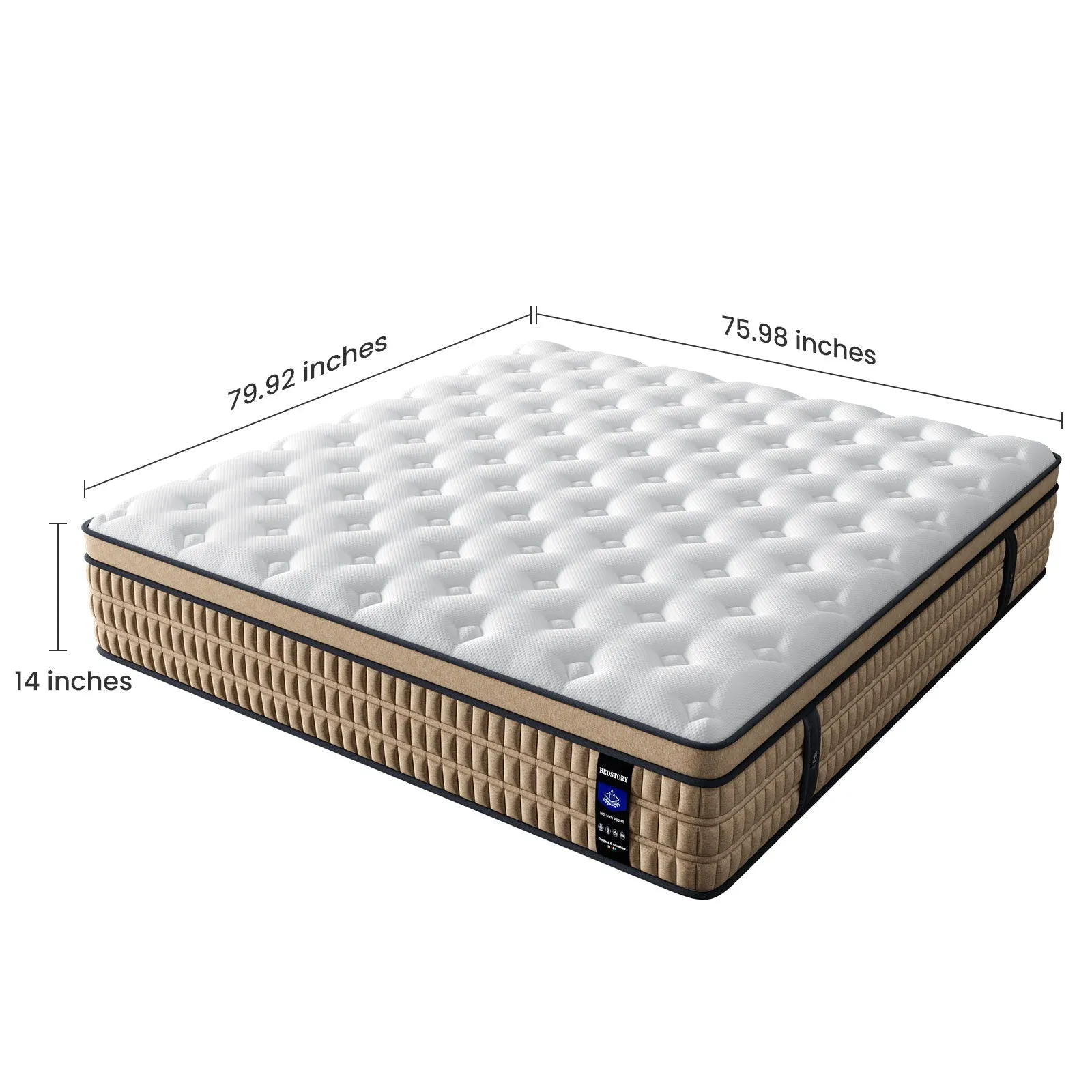 14″ King Mattress Hotel Collection Hybrid Mattress With Gel Memory Foam & Pocket Springs