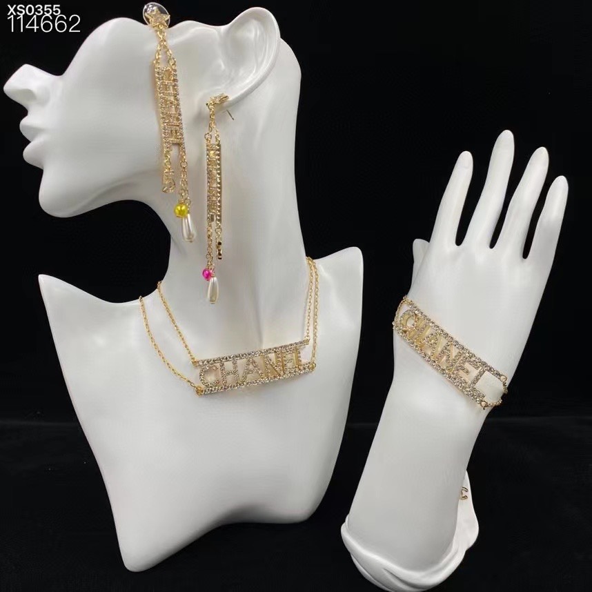 Chanel Monogram Earrings Bracelet Necklace - Original Replica Club