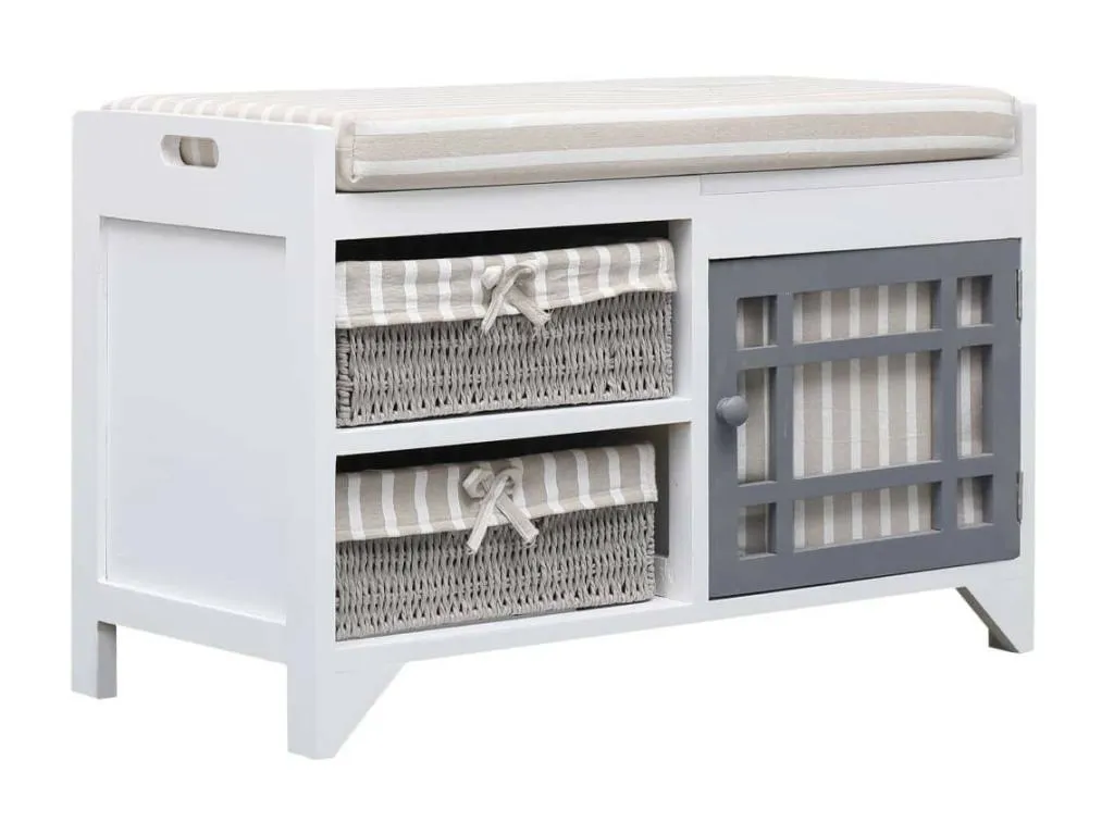 Banco de recibidor Nidovia madera blanca 70x33,5x45 cm yhx2352287