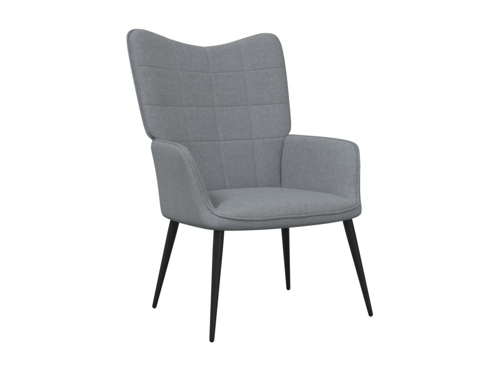 Sillón de relajación con taburete Tela gris claro