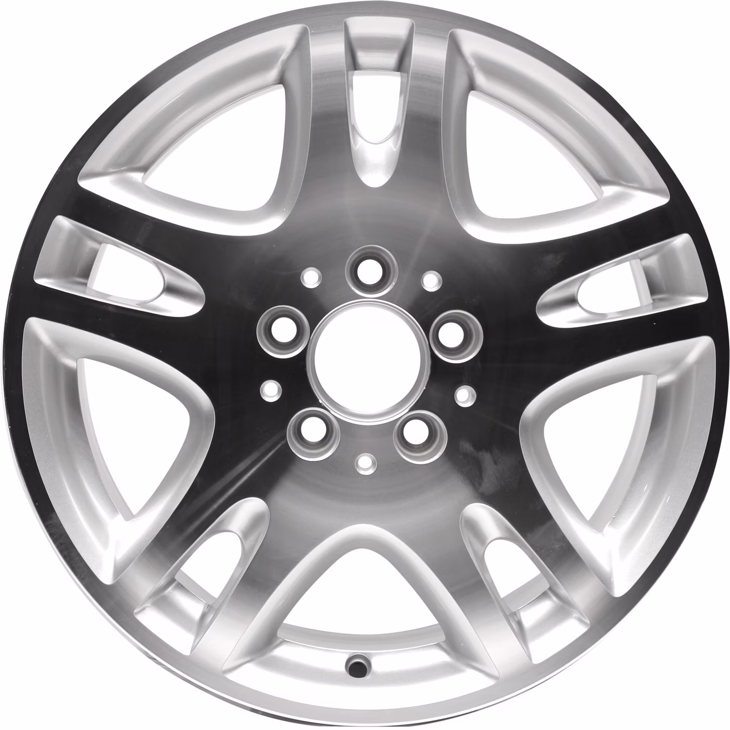Remanufactured Machined and Painted Silver Aluminum Wheel 16 x 8 2114013302 Fits 2003 - 2007 Mercedes - Benz E320