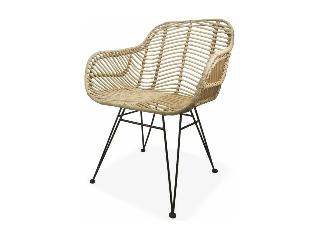 Sillón de ratán Luzssnh y metal