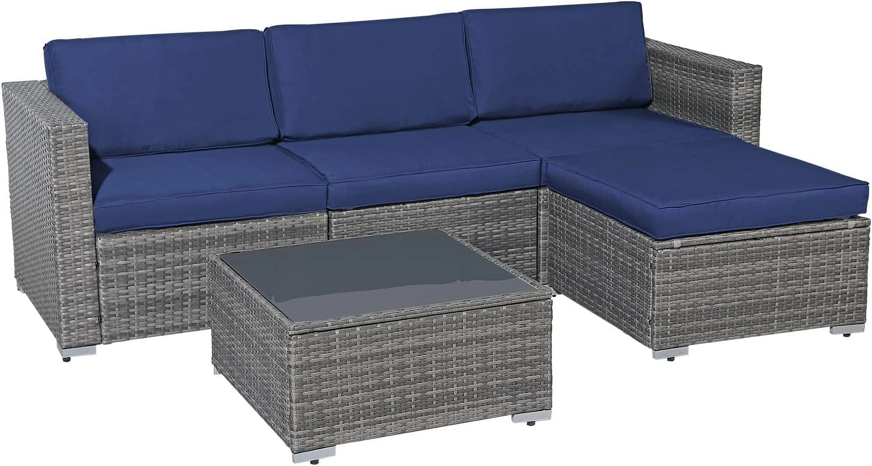 Patiorama 5-Piece Patio Furniture Set, Outdoor Sectional Conversation Set, All-Weather Grey PE Wicker with Light Grey Cushions, Backyard Porch Garden - Image 28