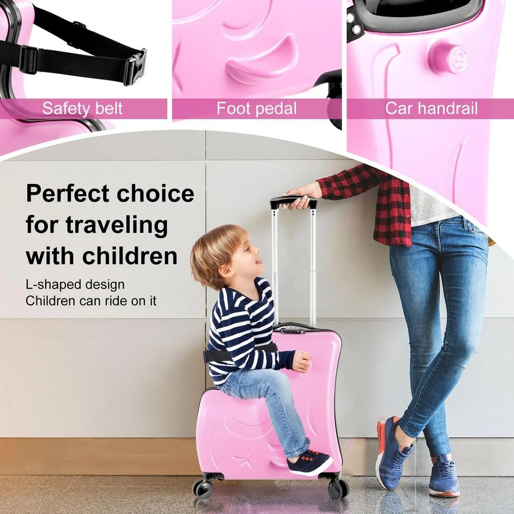 VAHIGCY Kids Luggage, Kids Ride-on Luggage with Spinner Wheels Suitcase, Kid's Ride-On Suitcase Help Your Child Relax, Carry On Trolley Luggage with Password Lock, 20" - Image 19
