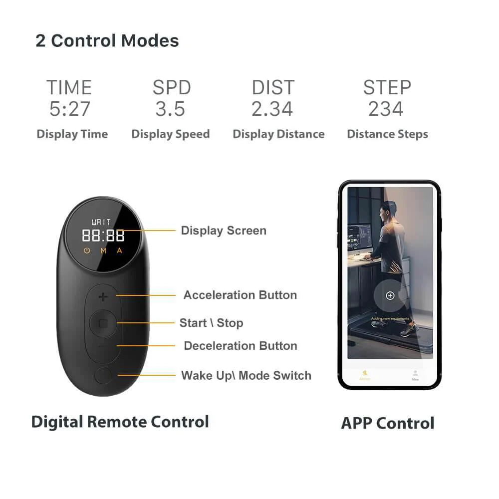 WalkingPad Folding Treadmill, Ultra Slim Foldable Treadmill Smart Fold Walking Pad Portable Safety Non Holder Gym and Running Device P1 Grey 0.5-3.72MPH - Image 6