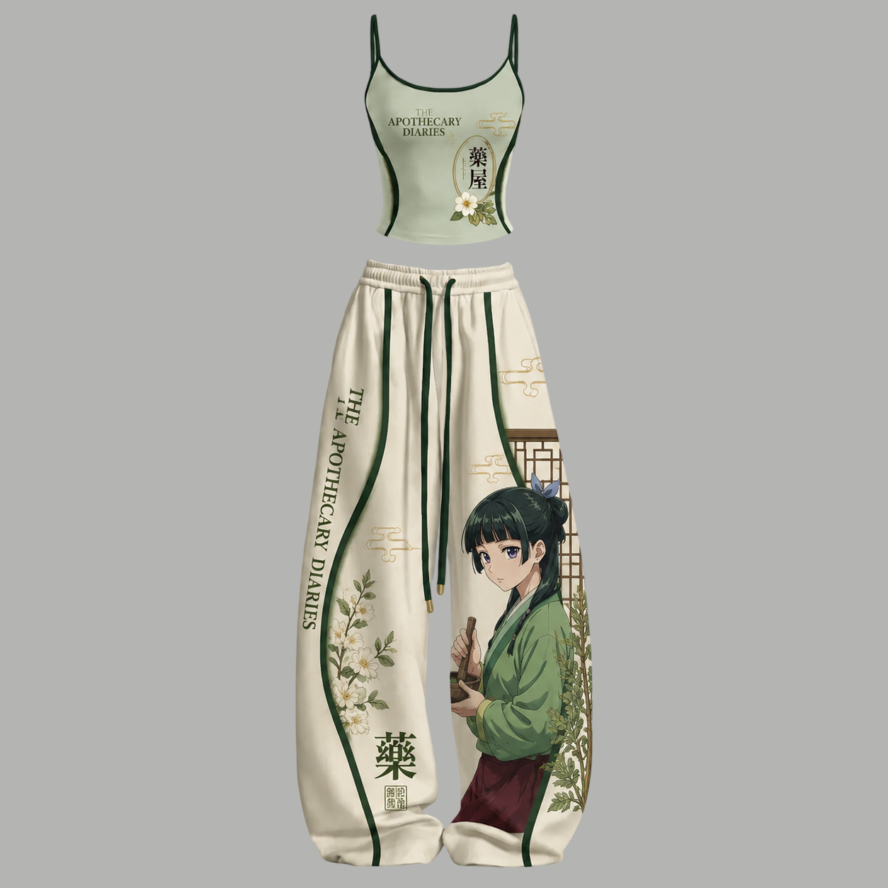 The Apothecary Diaries Top & Elasticated Trousers Two-Piece Set TeeThreads Sustain the Scene with Custom Apparel