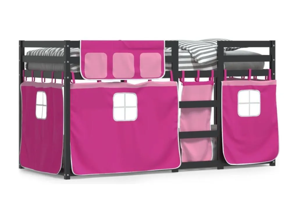 Mobtrendy Litera con cortinas Mobtrendy maciza de Mobtrendy rosa 90x200 cm 76976uklh