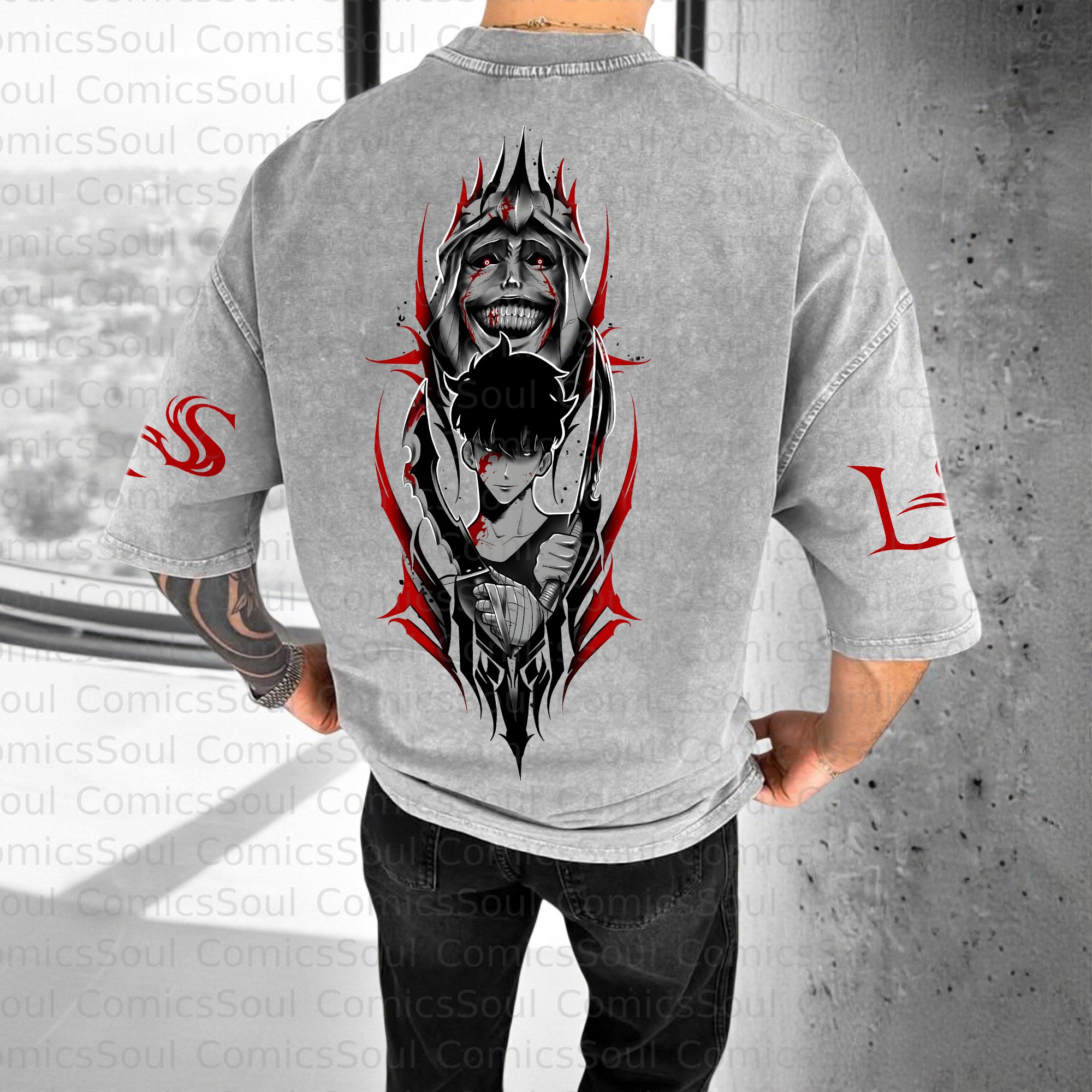 Unisex Anime Inspired Vintage Washed T-Shirt