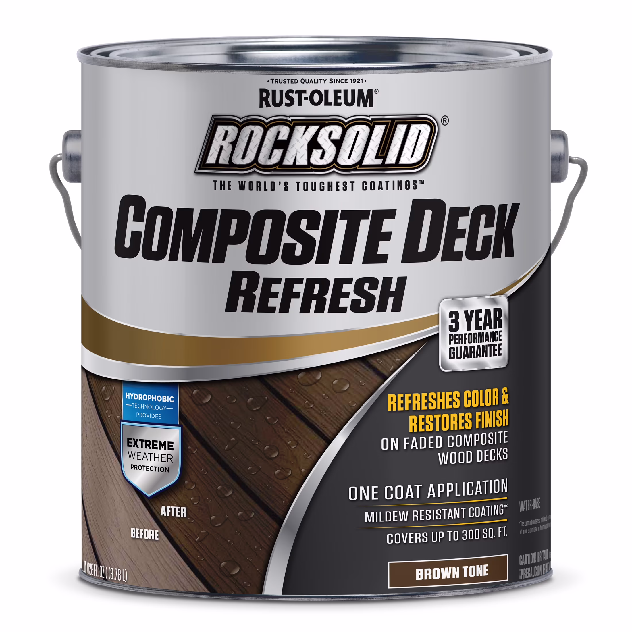 2 Pack, Brown Tone, Rust - Oleum Rocksolid Satin Composite Deck Refresh Exterior Stain and Sealer, 1 Gal