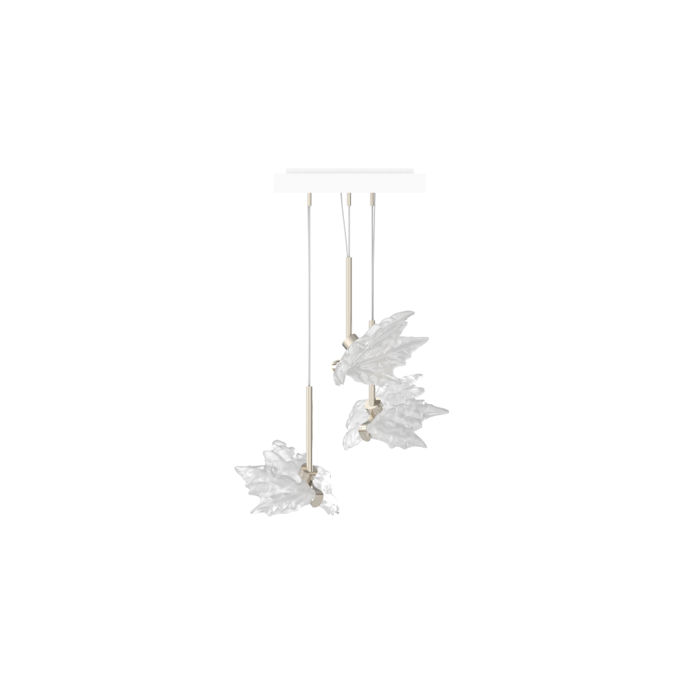 LIANE CHAMPS-ÉLYSÉES, PETIT MODÈLE 3 FEUILLES - CRISTAL INCOLORE, FINITION CHROMÉ