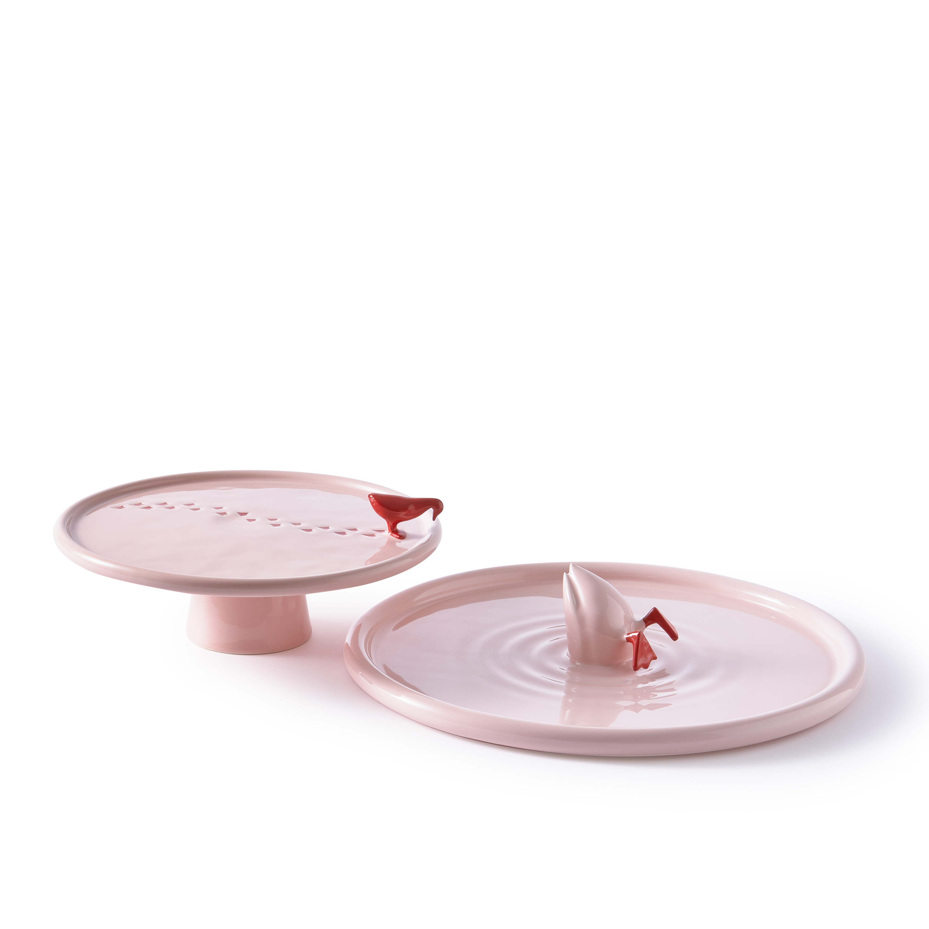 POLSPOTTEN Diving Duck Dienblad Ø 40 cm - Roze