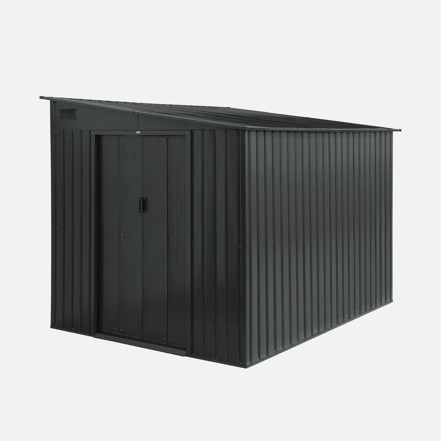 Lome - Caseta de jardín de metal con kit de anclaje, 55m²