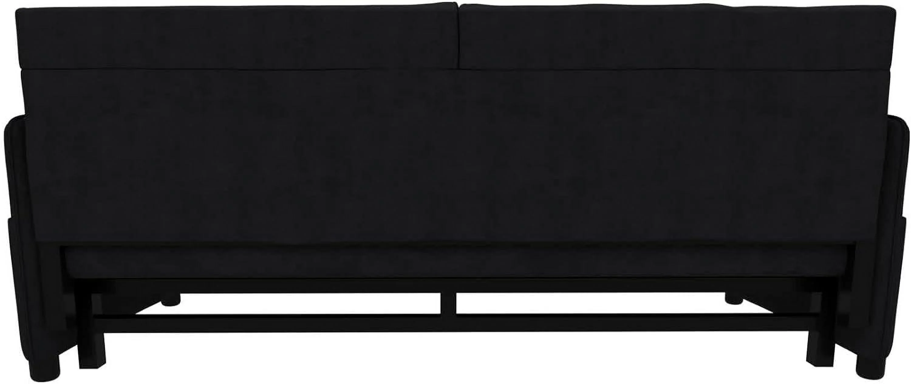 Tabaray 63.8" Futon Sofa Bed Queen Size, Pull Out Bed, 3-in-1 Convertible Sleeper Sofa with Side Pocket, Modern Plush Velvet Futon Couch for Living Room, Small Space, Apartment, Bedroom, Black - Image 50