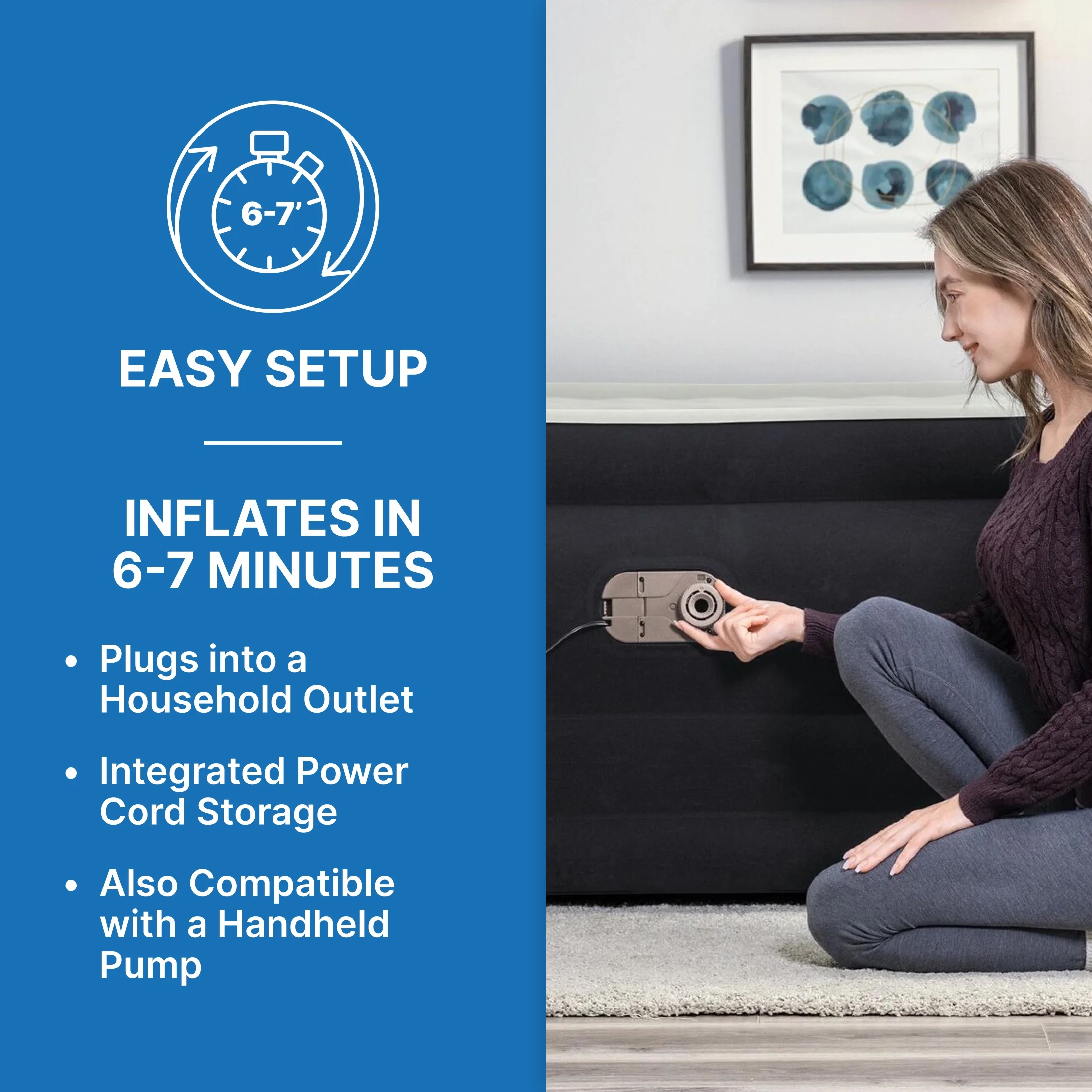 Bestway Tritech Air Mattress King 24" with Built-in AC Pump Included - Image 5