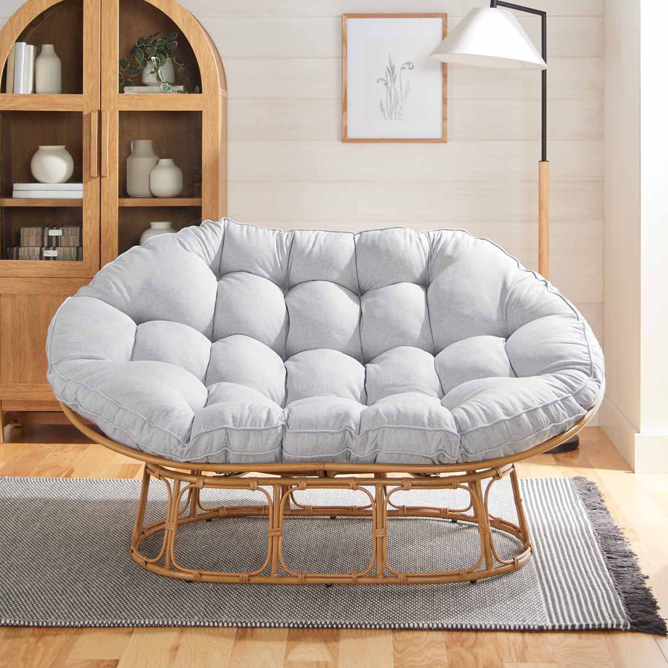 Better Homes & Gardens Double Papasan Accent Chair, Cream Boucle - Image 10