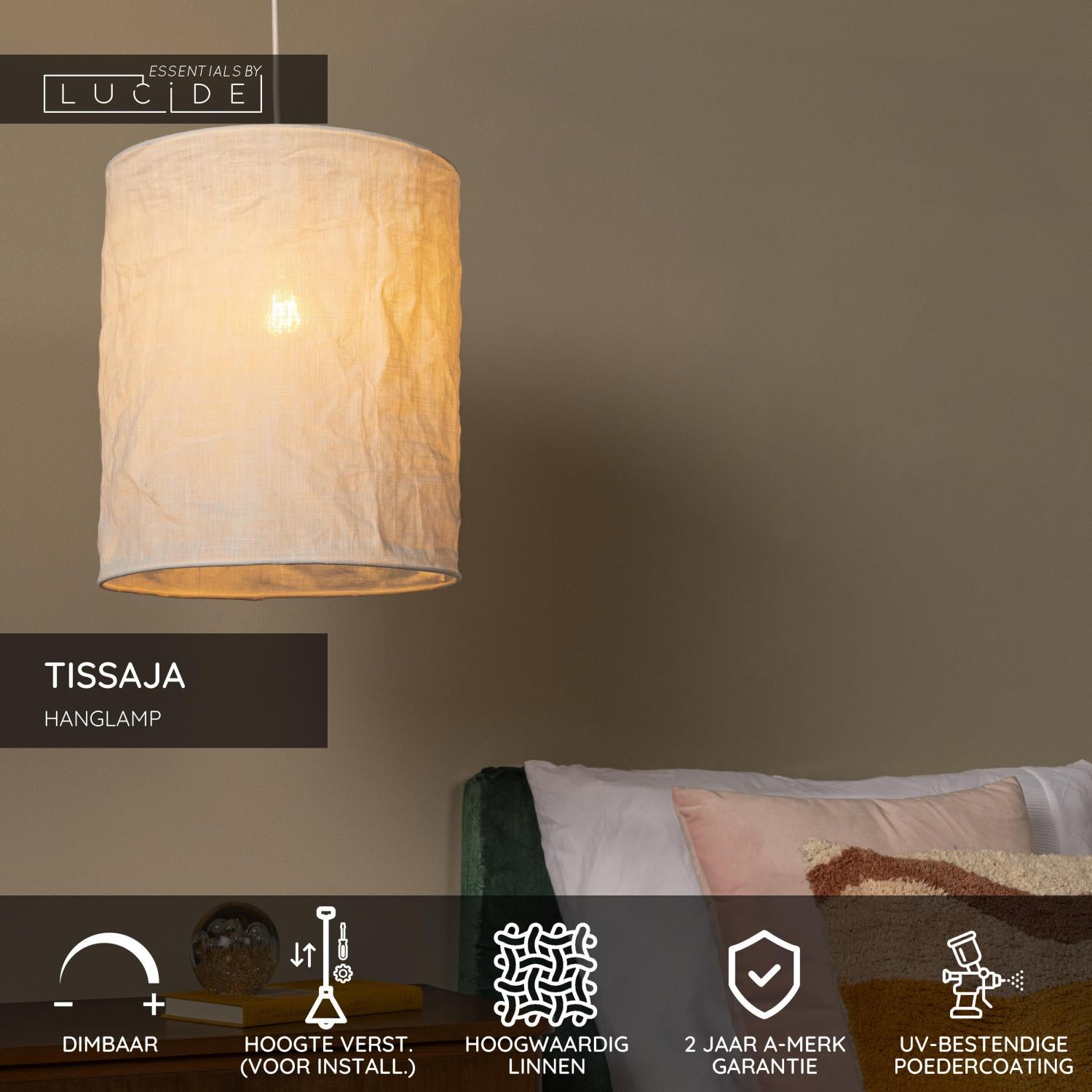 Lucide TISSAJA Hanglamp - Wit