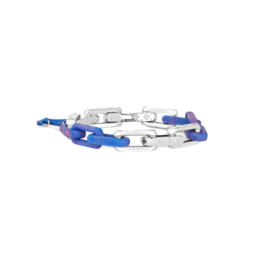 Louis Vuitton Blue Color Rendering Men's Monogram Bracelet - Original Replica Club