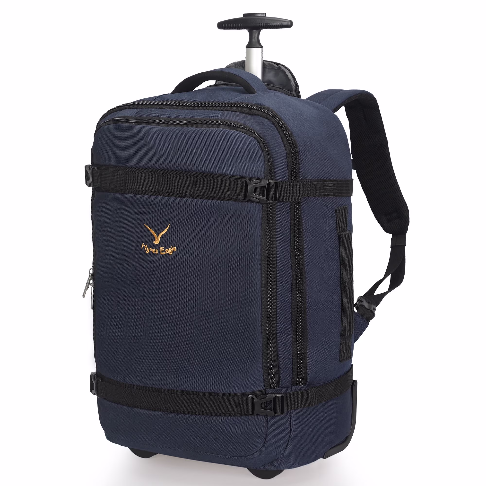 Hynes Eagle 22" Hybrid Carry-On Luggage, Softside Rolling Backpack, Grey - Image 3