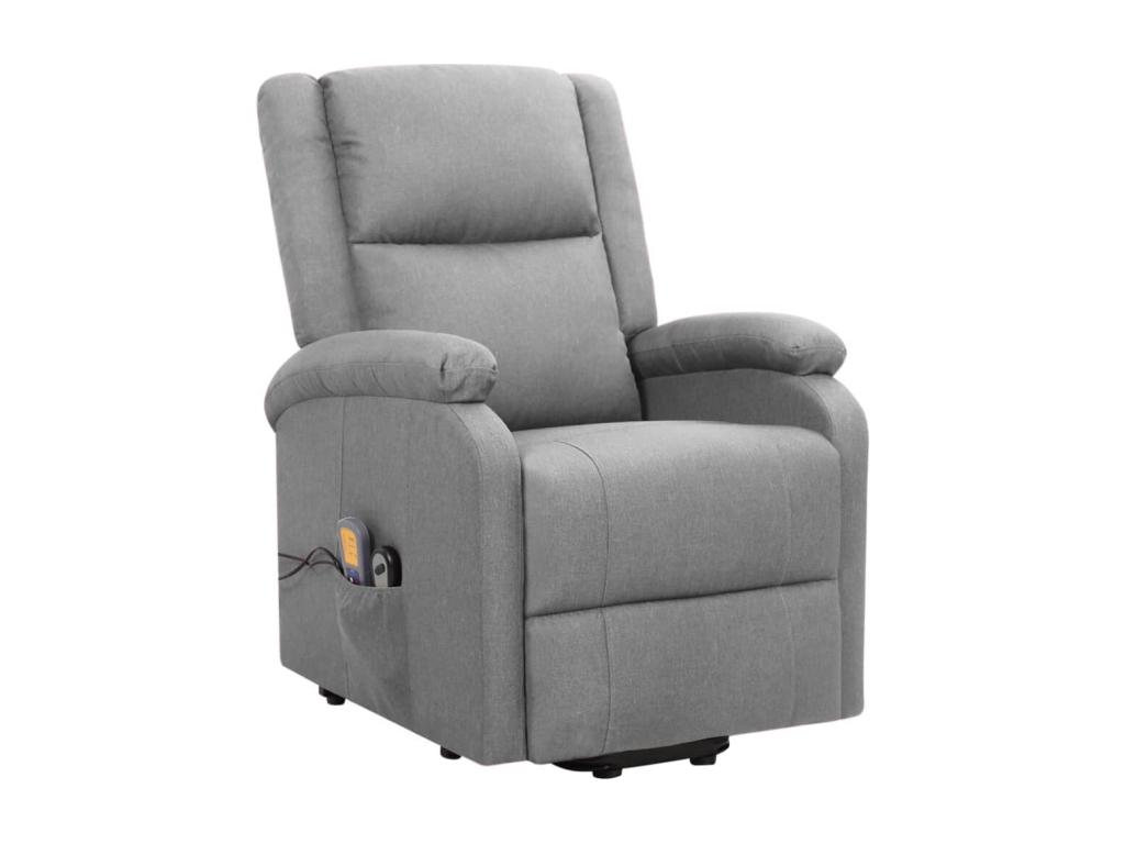 Luzssnh - Sillón de masaje elevable tela gris claro