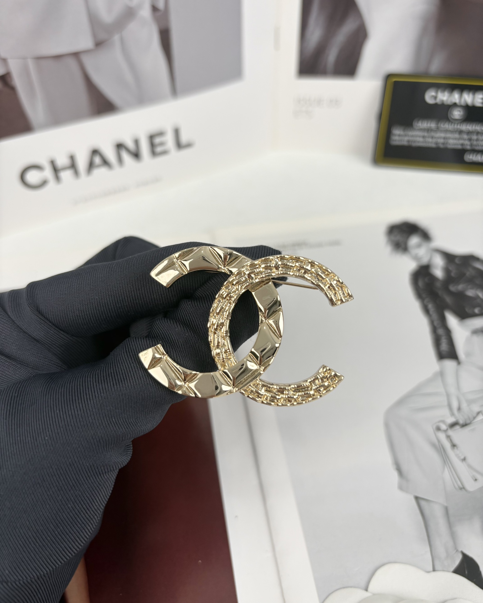 Chanel Light Gold Classic CC Brooch - Original Replica Club