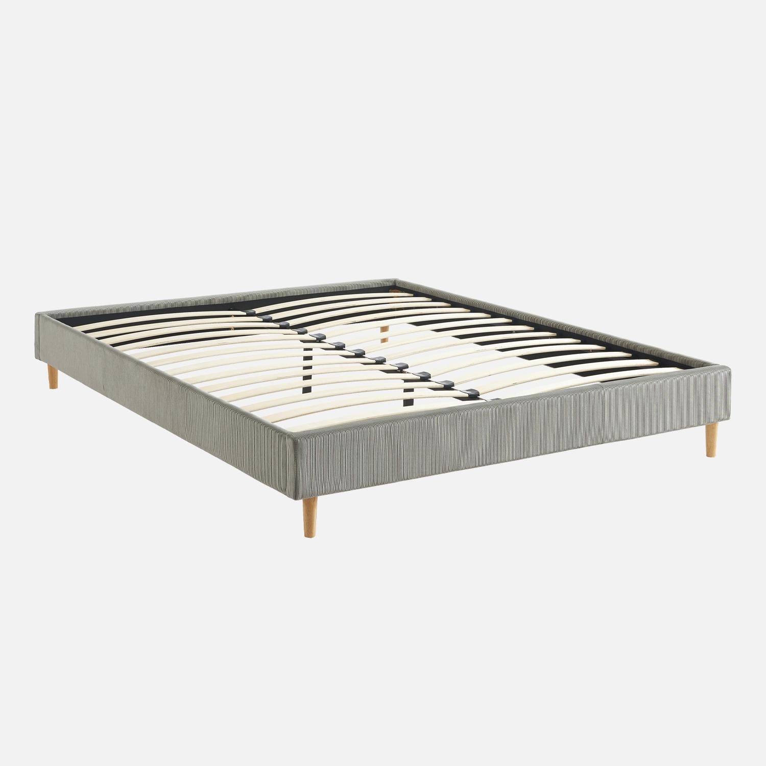 Milton - Cama con somier 160x200cm, acabado en pana fina