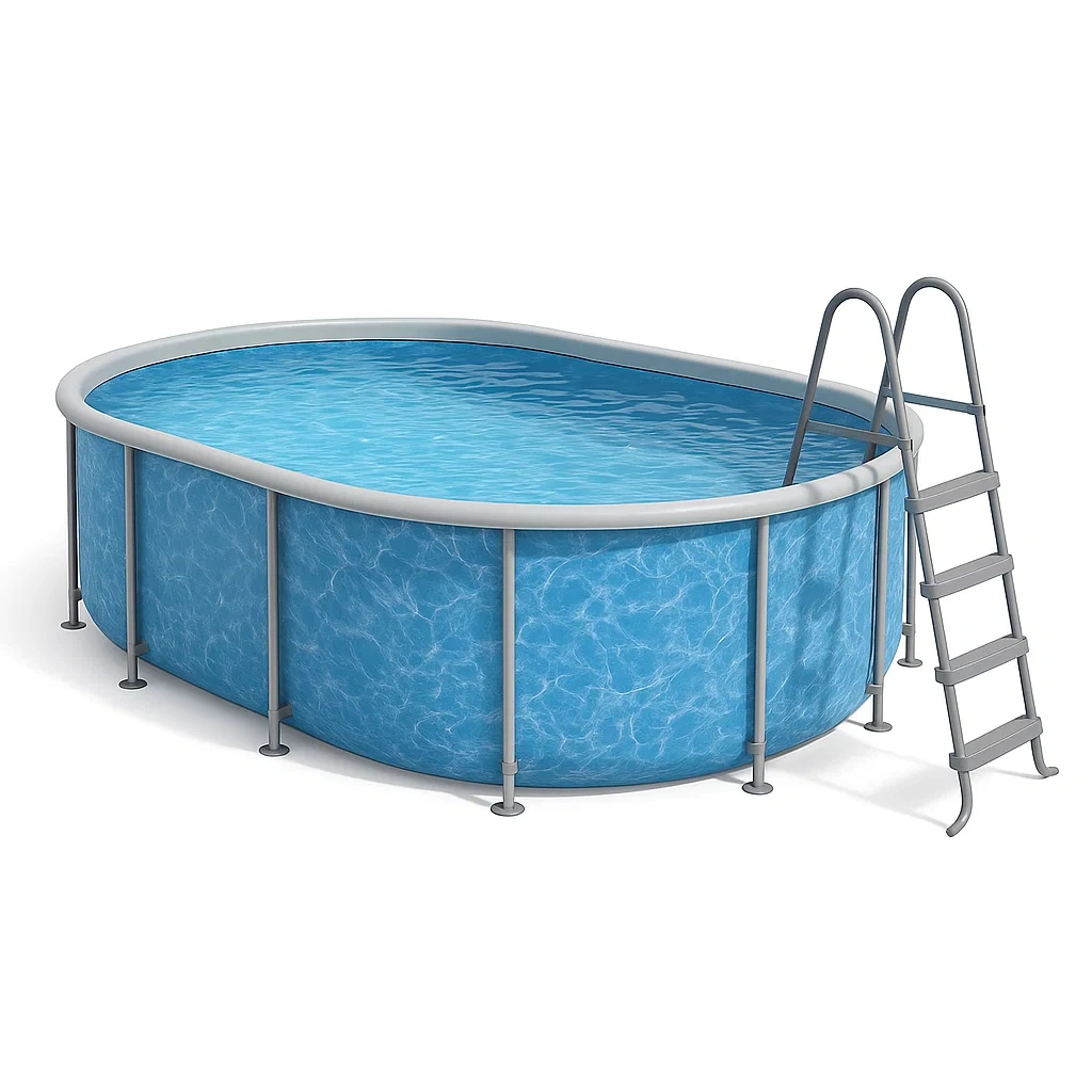 Piscina tubular ovalada desmontable 418x243x98 cm azul/gris s pssdWdu118hQ