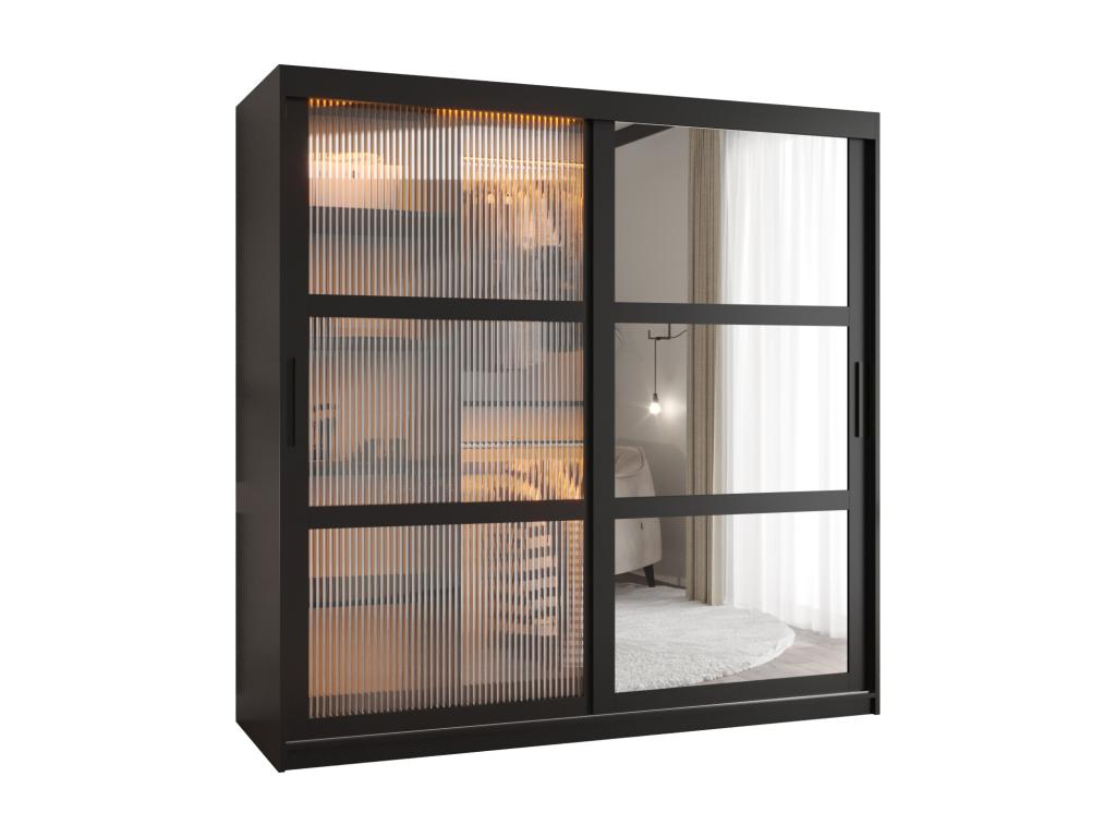 ARMARIO FLUTES 2 DE PUERTAS CORREDERAS 200/180/62 2 puertas negro