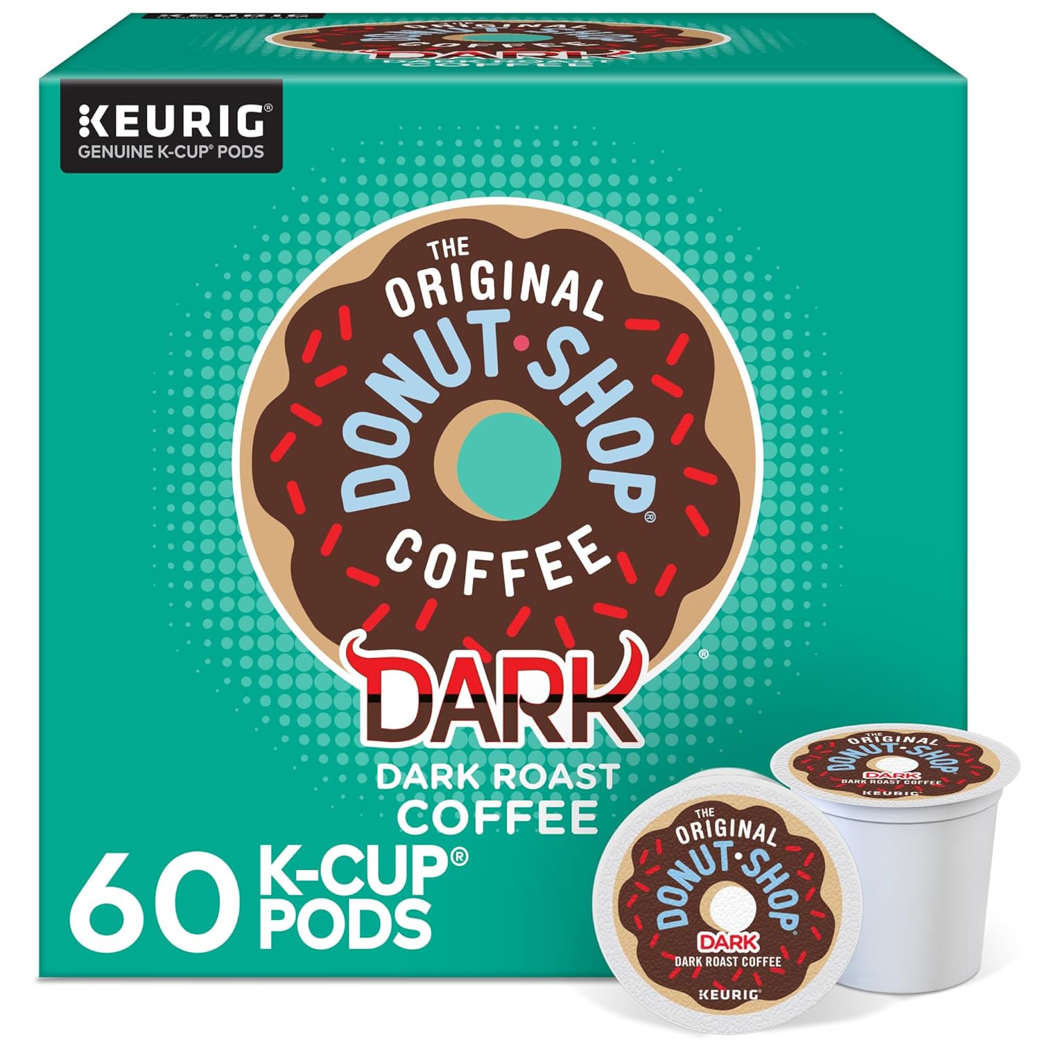 The Original Donut Shop Dark Keurig Single-Serve K-Cup Pods. Dark Roast Coffee. 60 Count. (6 Packs of 10)