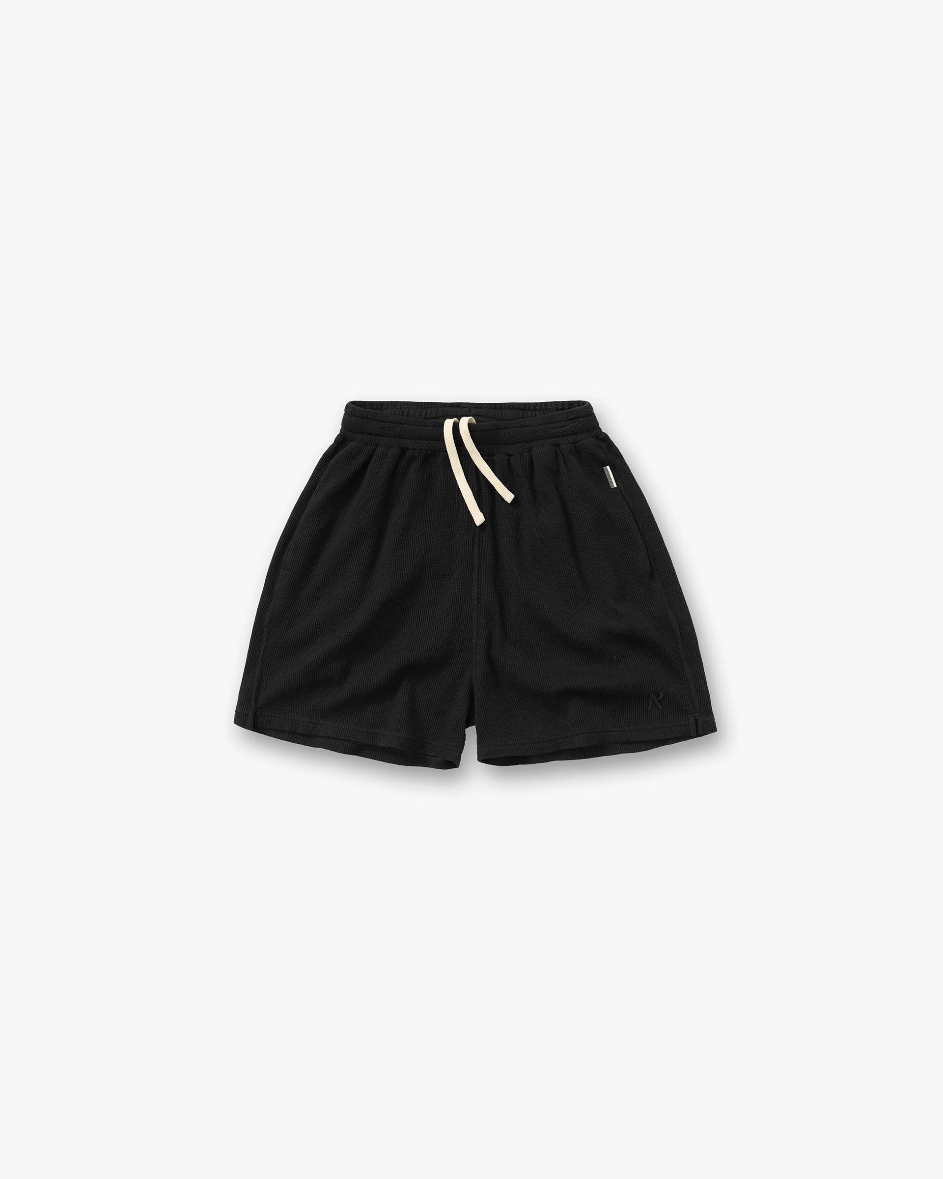 Initial Waffle Shorts - Jet Black