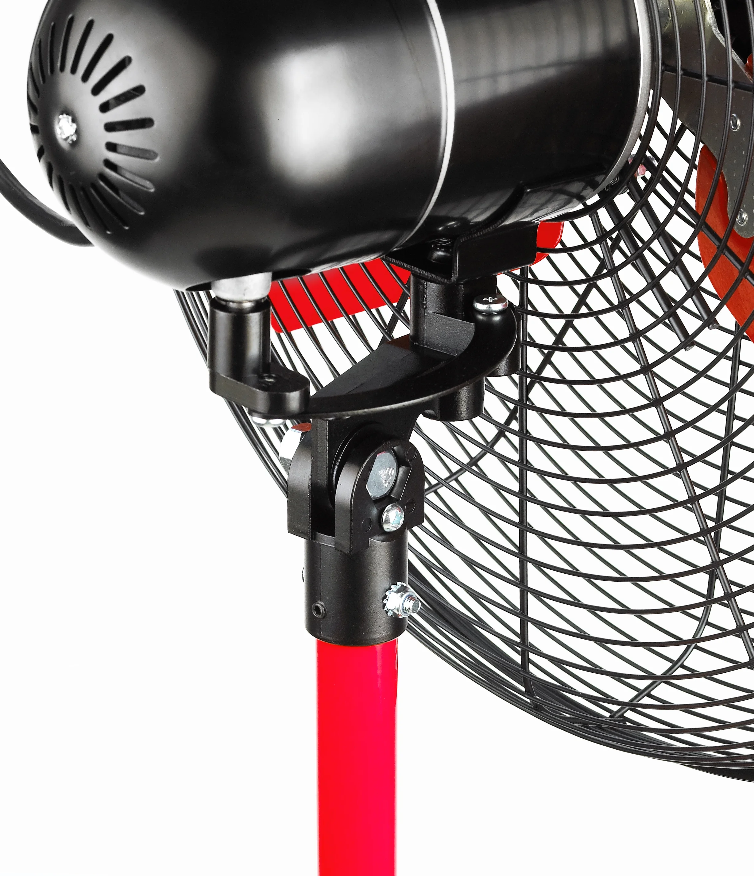 Hyper Tough 20" 3-Speed Commercial & Industrial High Velocity Oscillating Red & Black Pedestal Fan - Image 7