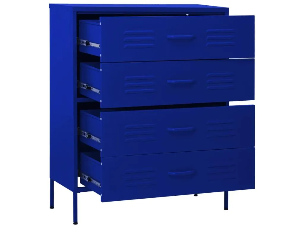 Armario de cajones de acero azul oscuro 80x35x101.5 cm 13413nify