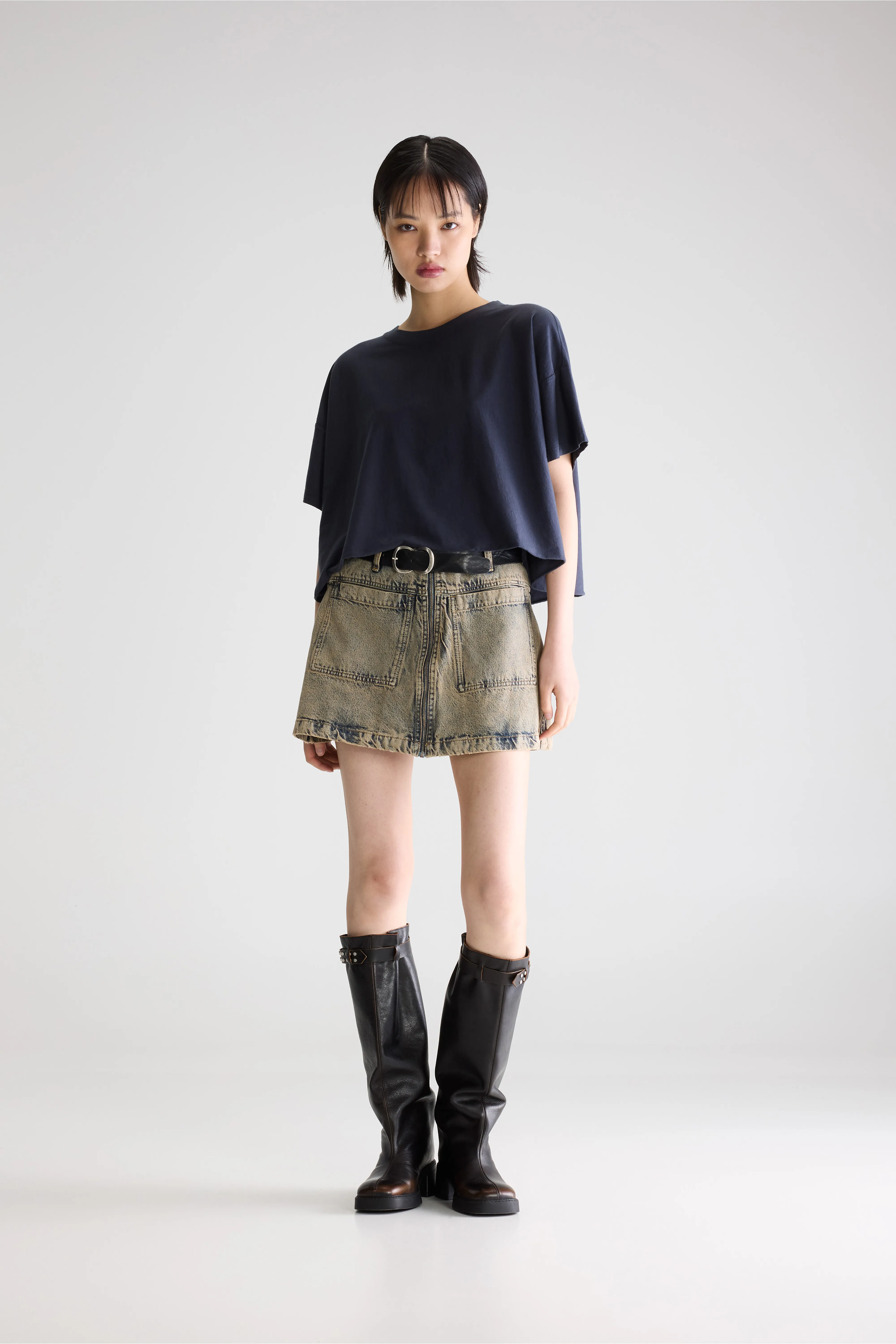 Bellerose Farpy cropped t-shirt (261 / W / NAVY)