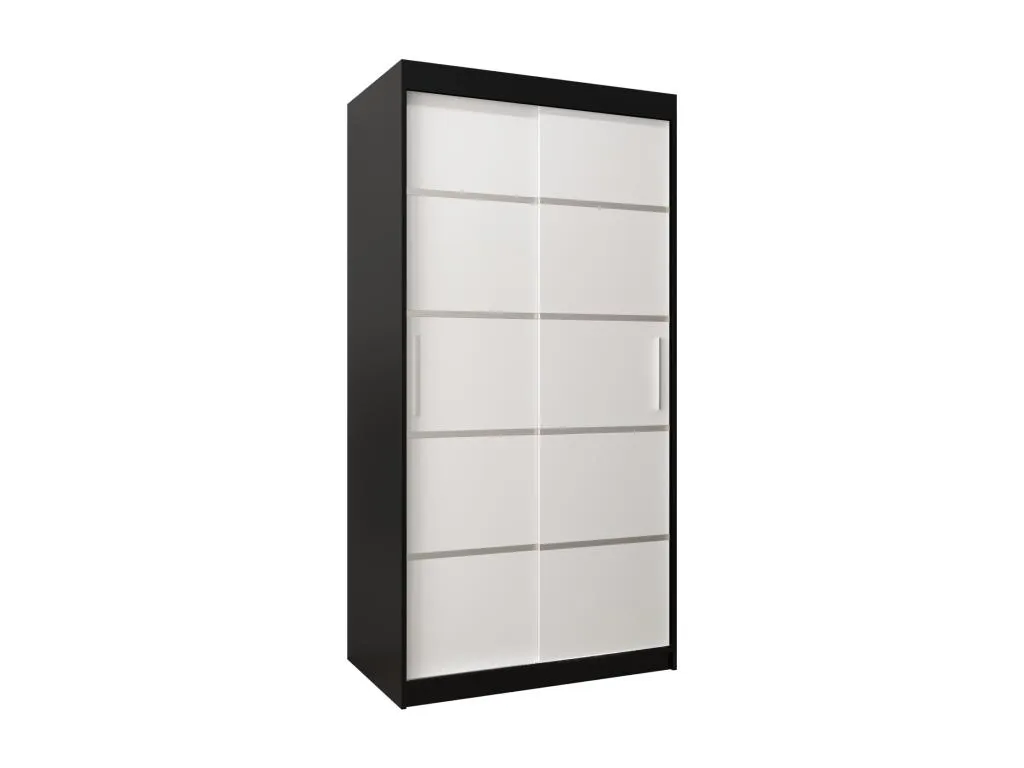 Armario Nidovia puertas correderas 200/100/62 2 puertas negro/blanco ayn3459451