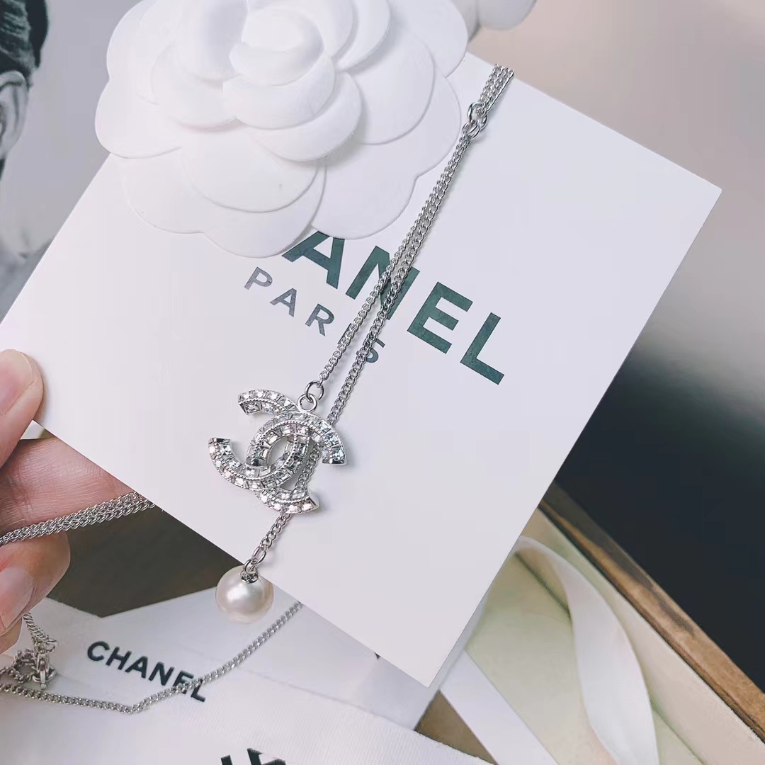 Chanel Silver Color Tassel Pendant Necklace - Original Replica Club