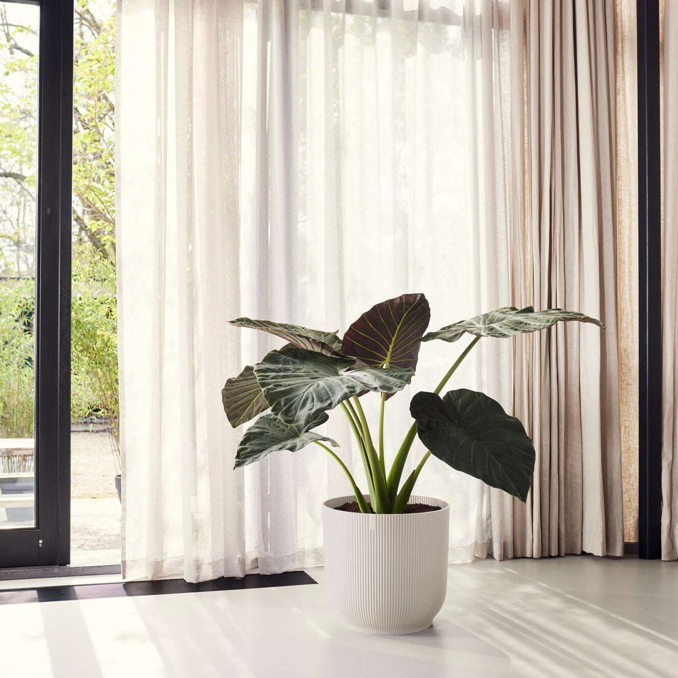 Elho Vibes Fold Rond - Wit - Ø 47 x H 44 cm - Binnen - 100% gerecycled