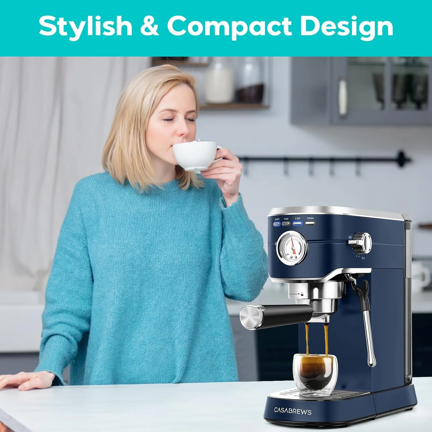 CASABREWS CM5418 20-Bar Espresso Machine and Coffee Maker, Silver - Image 31