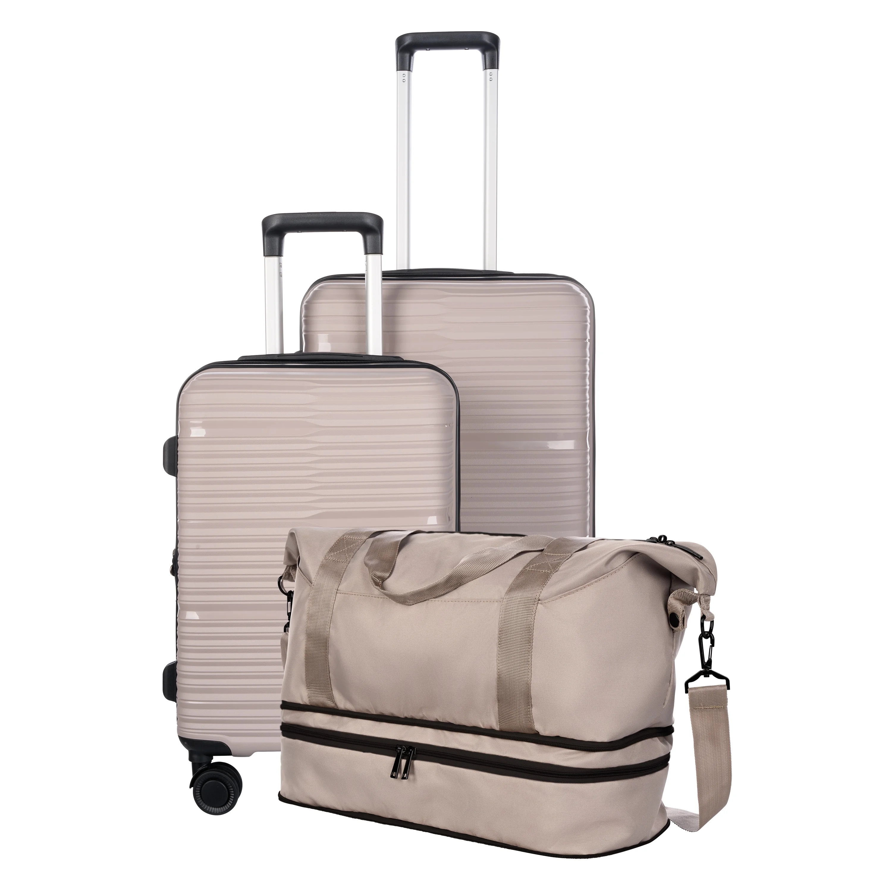 Protege 3-Piece Luggage Set, Taupe Splash, 20-inch Carry On, 25-inch Checked Suitcase & Weekender Duffel - Image 6