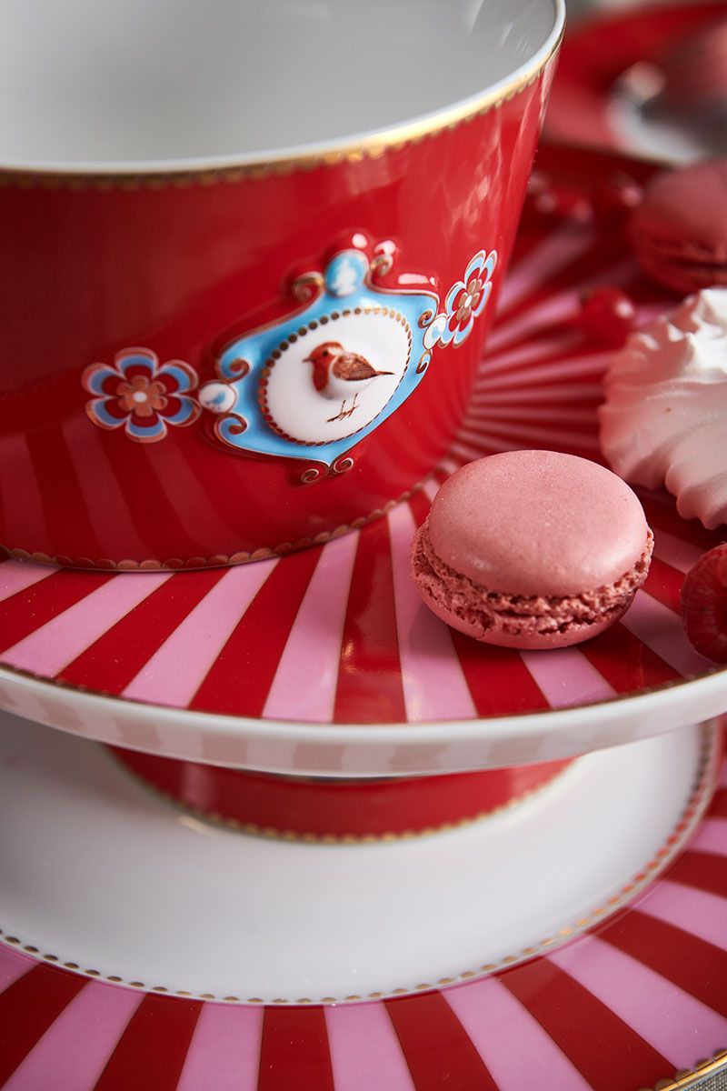 Bowl Love Birds Medallion Red 15cm