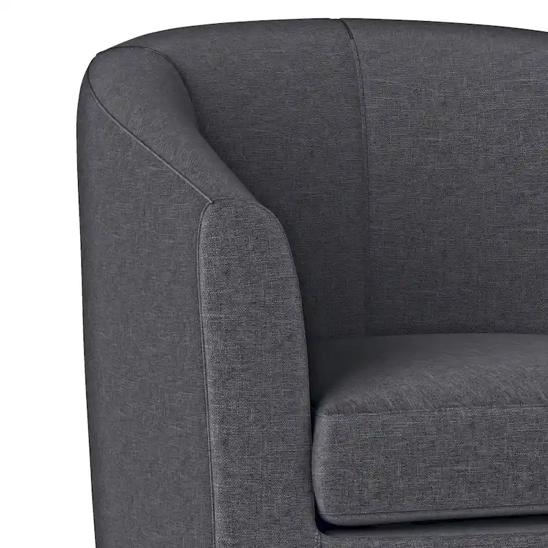 Modern Tub Accent Chair with Upholstered Seat and Wooden Legs